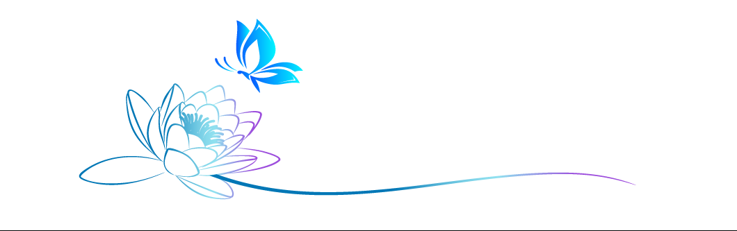 Un logo con una flor de loto azul y morada y el nombre de Miriam Pascual, terapeuta y coach emocional, con una mariposa azul sobre la M.